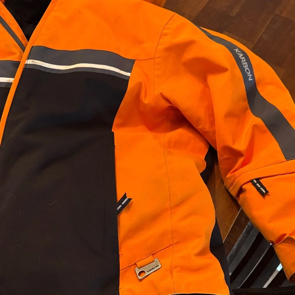 Karbon Black and Orange Ski Jacket